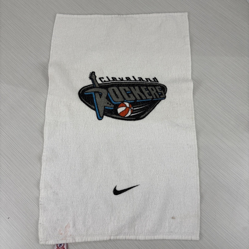 Cleveland Rockers WNBA Souvenir Towel Nike White Silver Guitar Stains